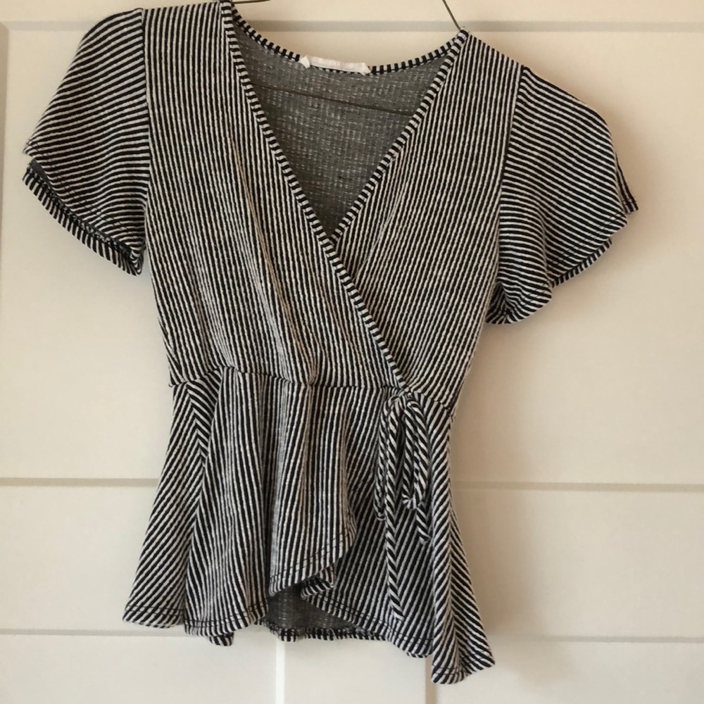 black and white striped tie shirt